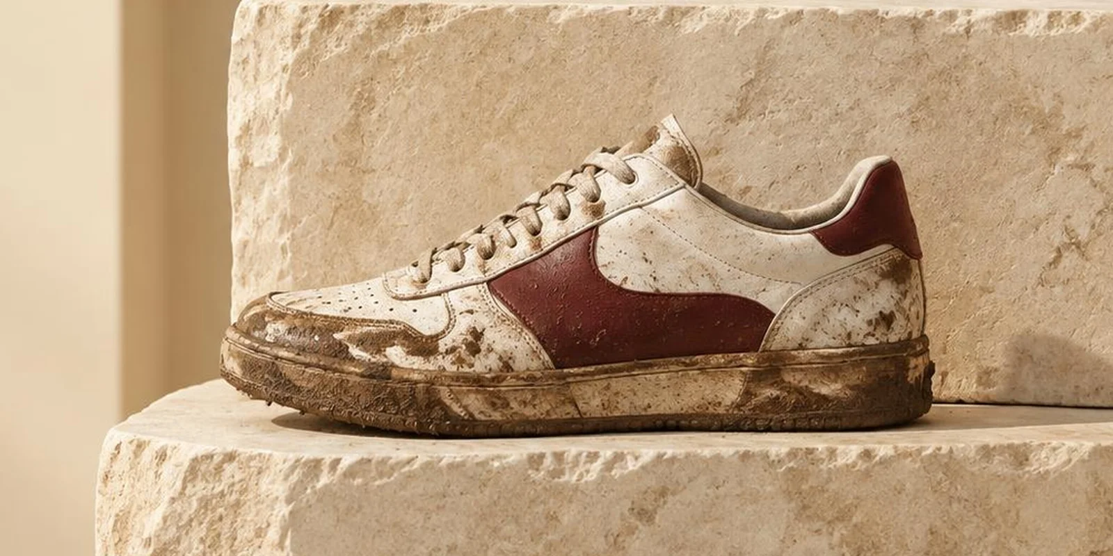 Dirty sneaker before restoration